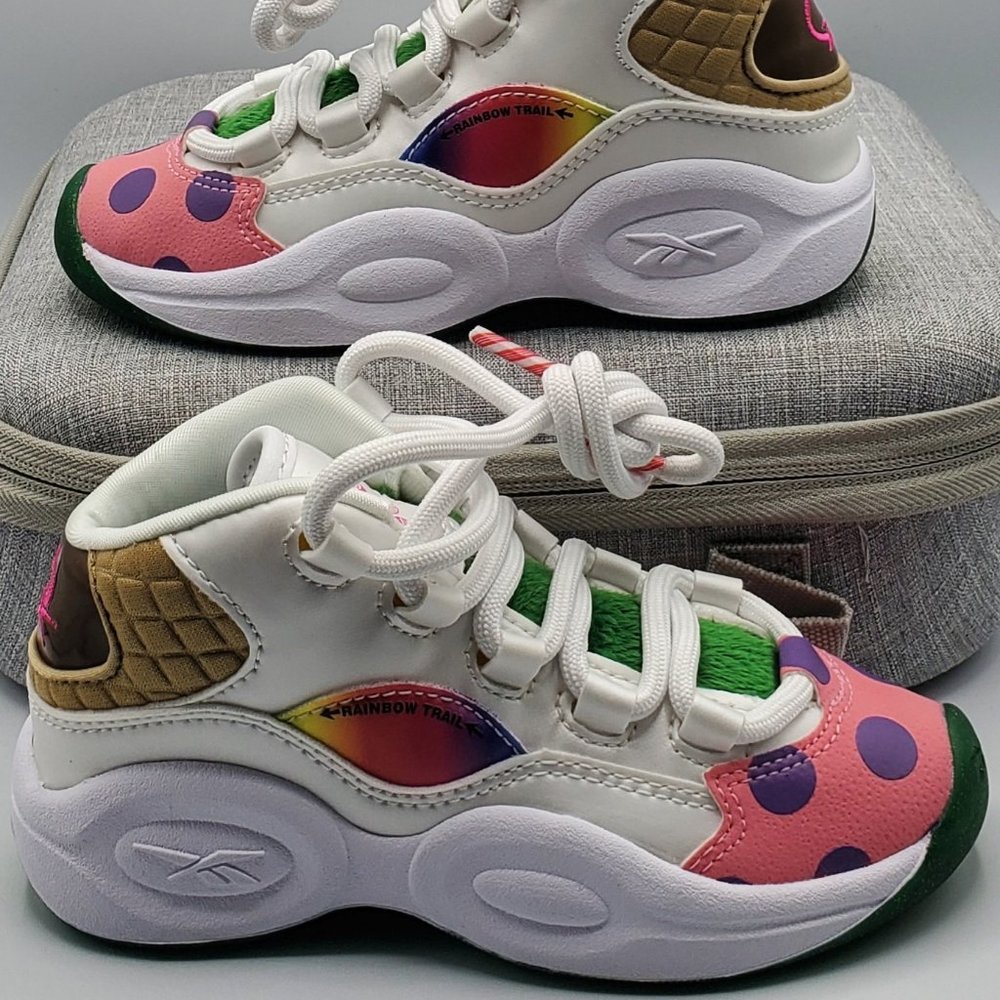 Reebok x Hasbro Classic Question Mid Iverson Candyland GZ0082 (GS) Boys Size 11